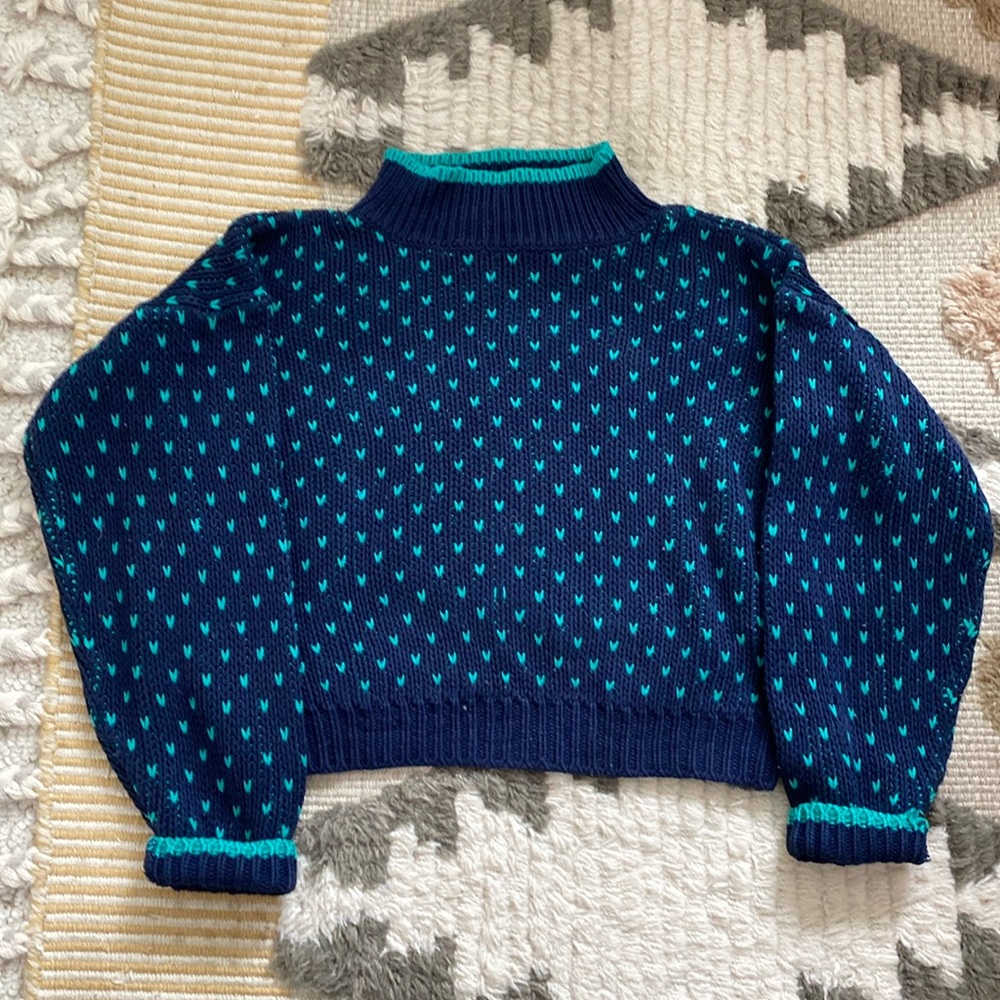 Vintage 80’s/90’s Cropped Boxy Mock Neck Sweater - Small